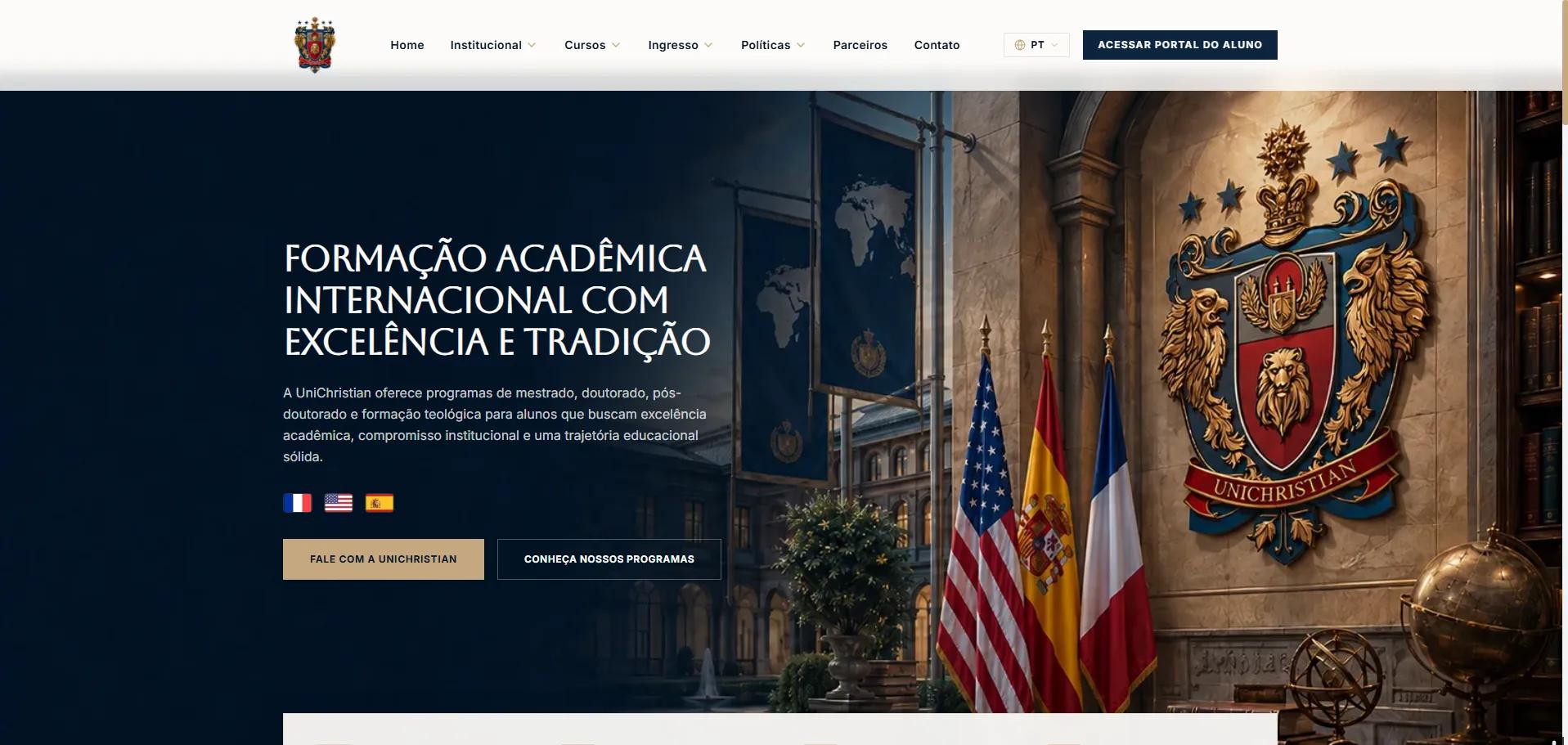 Interface do projeto UniChristian